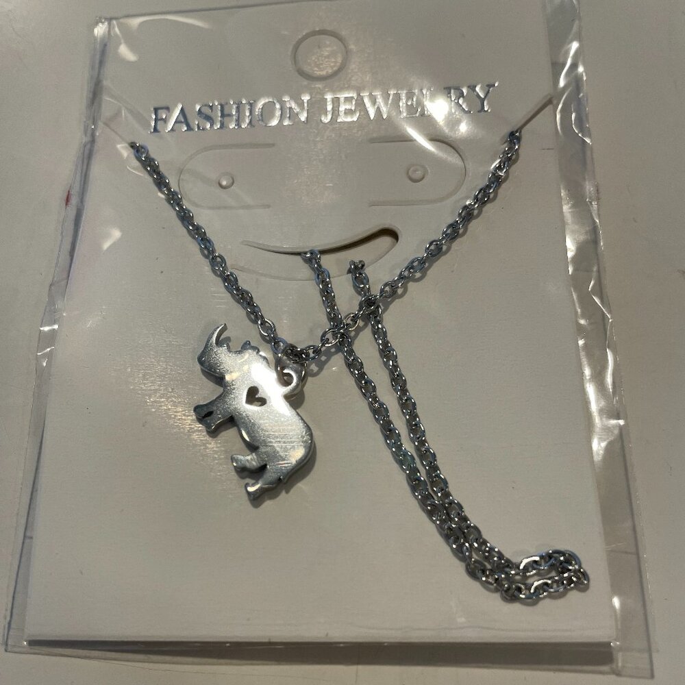 Rhino heart necklace